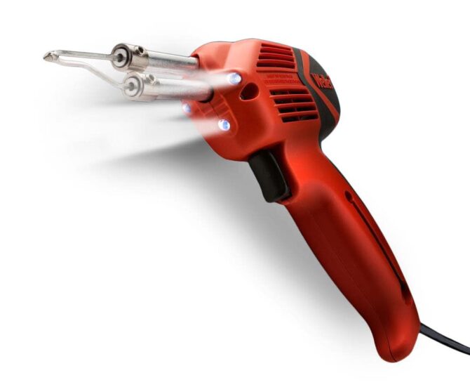 120V Dual Heat 140/100W Universal Soldering Gun Kit with 6 Second Heat Up Time and LED Lighting Clearance WELLER