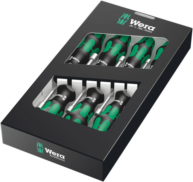 Wera 395 HO/7 SM 7pc Anti Roll-Off Nutdriver Set Online Store WERA TOOLS