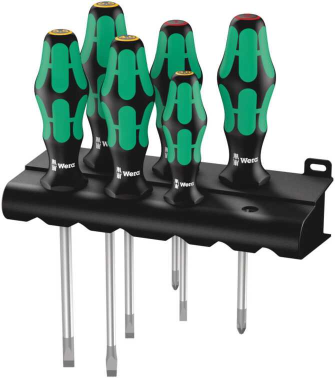 Wera 6pc Kraftform Plus Lasertip 334/6 Rack Screwdriver Set Offering Discounts WERA TOOLS