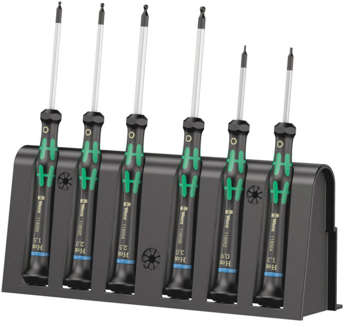 Wera 6pc 2052/6 Hexagon Micro Screwdriver Set with Rack Cheaper WERA TOOLS