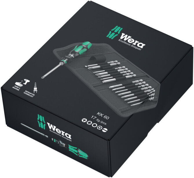 Wera Kraftform Kompakt 60 Screwdriver with Bits 17pc Offering Discounts WERA TOOLS